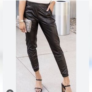 Spanx leather like joggers
